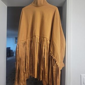 Fringed Tan Sweater